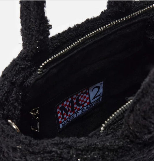 Borsa Vanity Mini in Tweed Nero