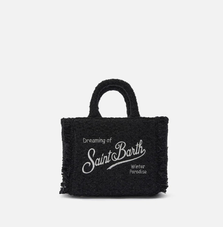 Borsa Vanity Mini in Tweed Nero