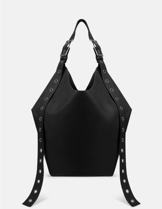 Borsa Hobo Grande in Pelle Nera