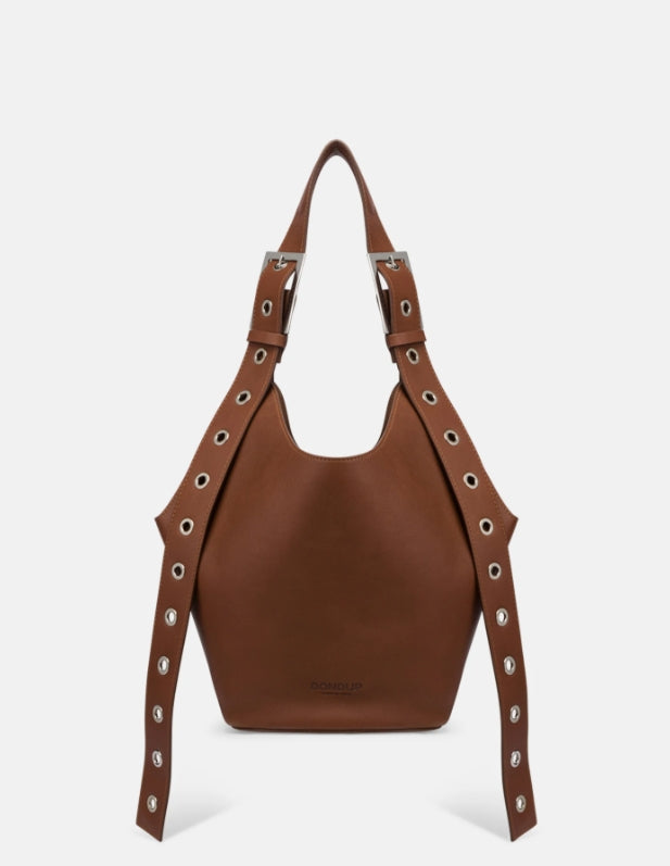 Borsa Hobo Small in Pelle Marrone