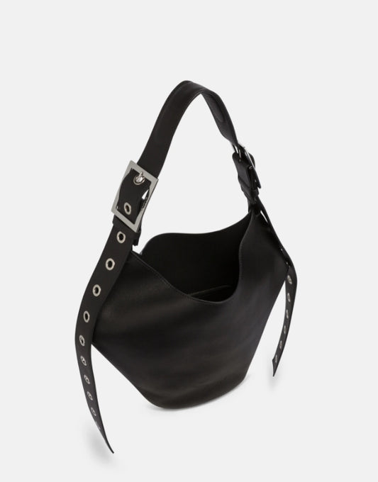 Borsa Hobo Small in Pelle Nera