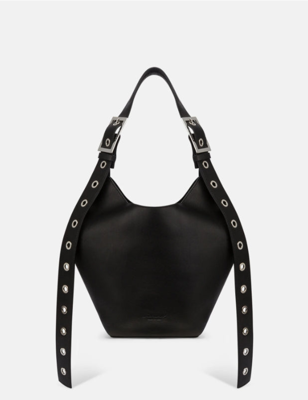 Borsa Hobo Small in Pelle Nera