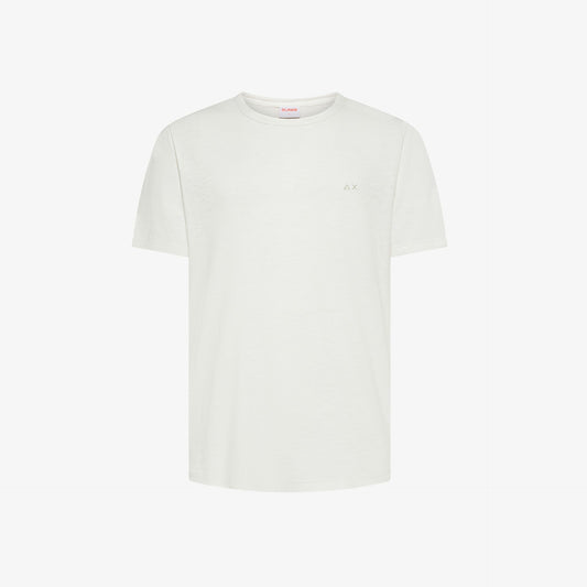 T-shirt Con Logo Ricamato in Cotone Bianco