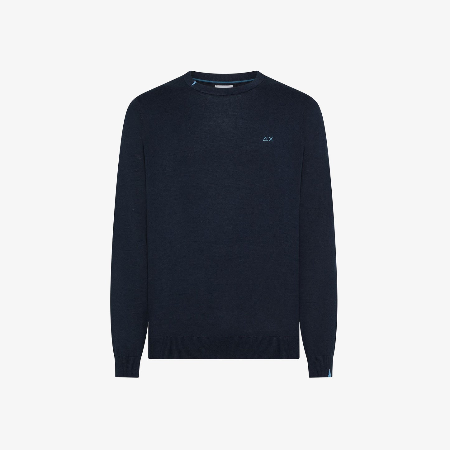 Maglia a Girocollo in Cotone Blu