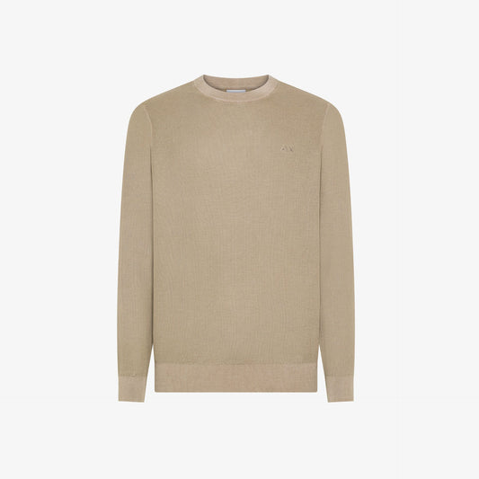 Maglia a Girocollo in Cotone Beige Vintage