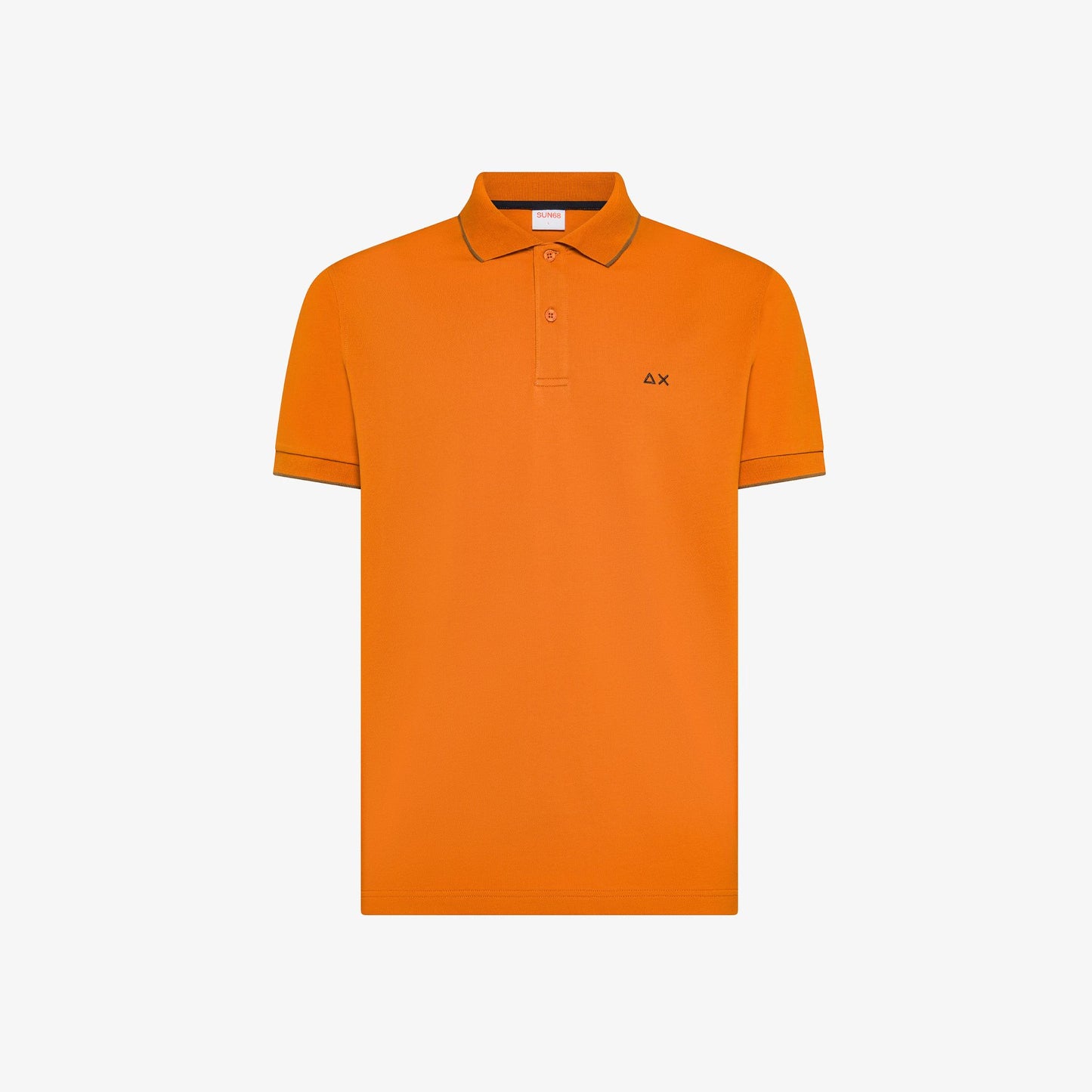 Polo in Piquet Arancione con Dettagli a Contrasto