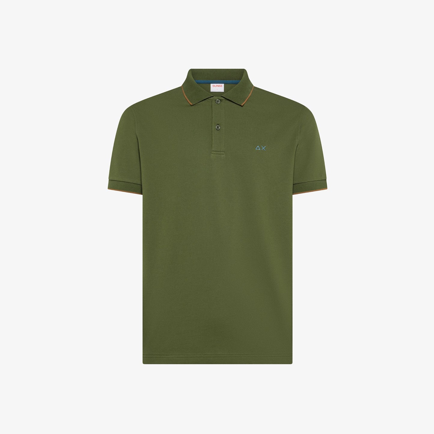 Polo in Piquet Verde con Dettagli a Contrasto