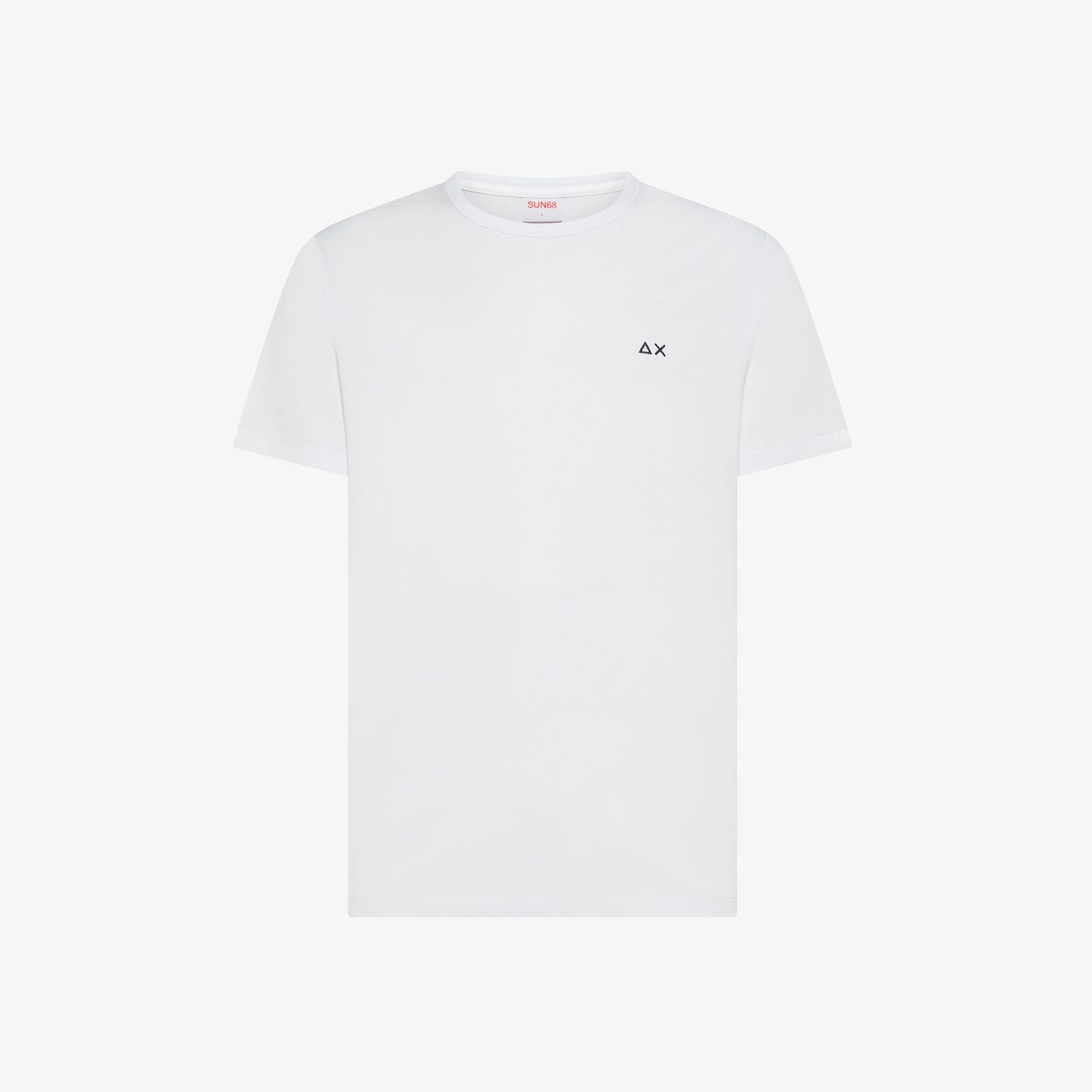 T-shirt a Girocollo in Cotone Bianco