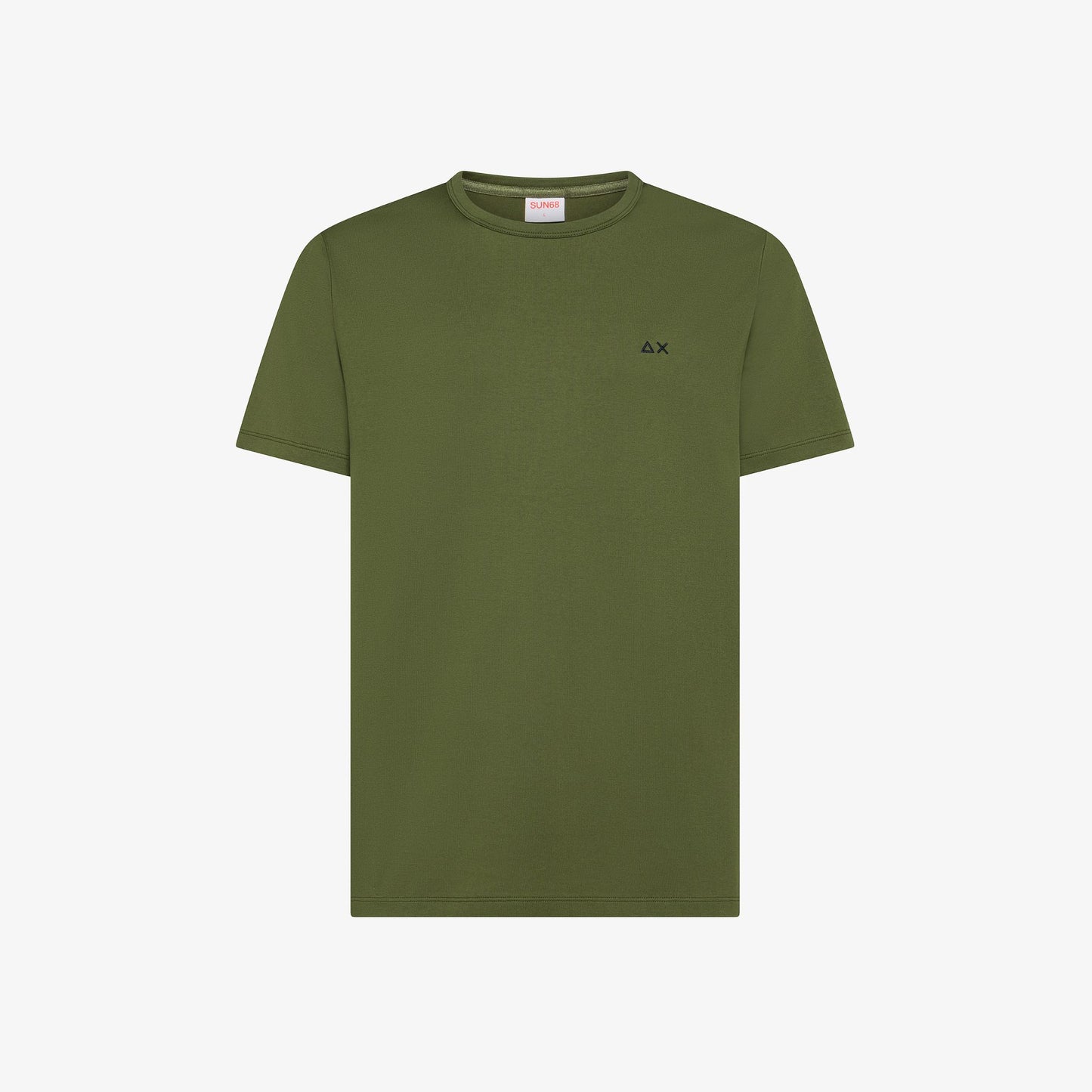 T-shirt a Girocollo in Cotone Verde