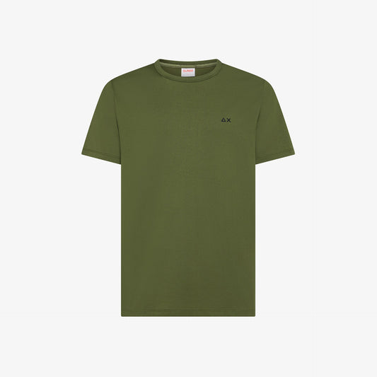 T-shirt a Girocollo in Cotone Verde