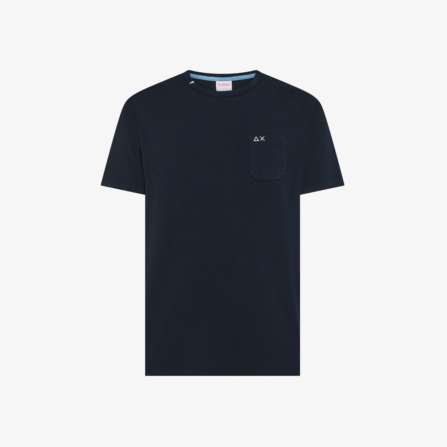 T-shirt con Taschino in Cotone Blu Navy