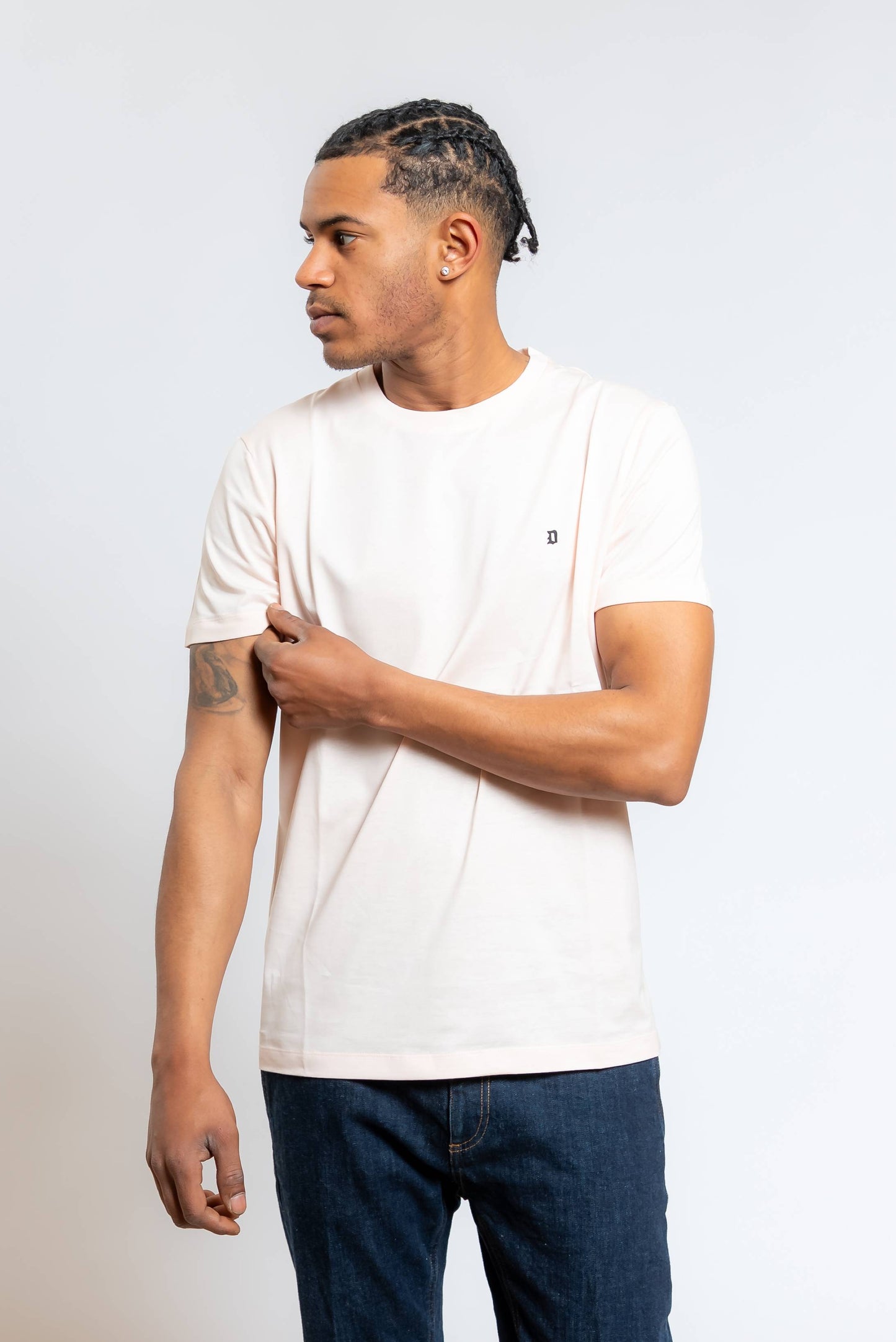 T-shirt Basic in Cotone Rosa con Logo