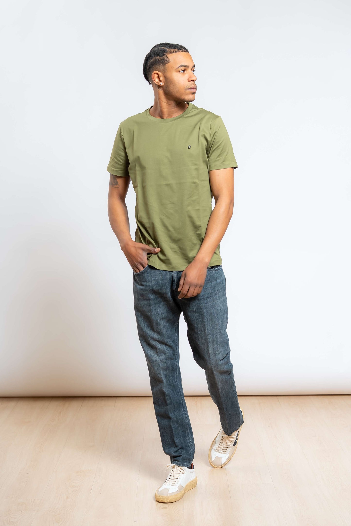 T-shirt Basic in Cotone Verde con Logo