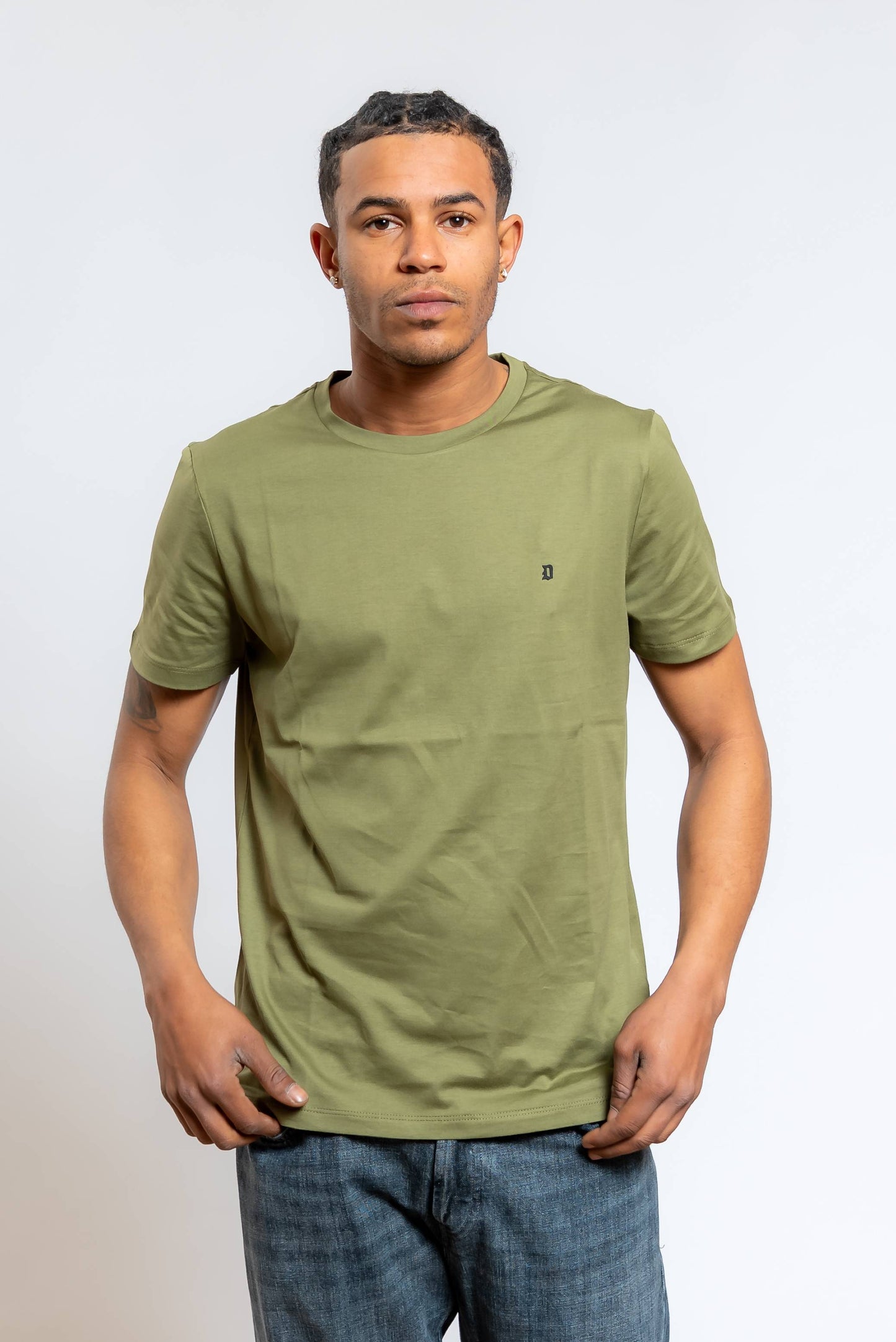 T-shirt Basic in Cotone Verde con Logo