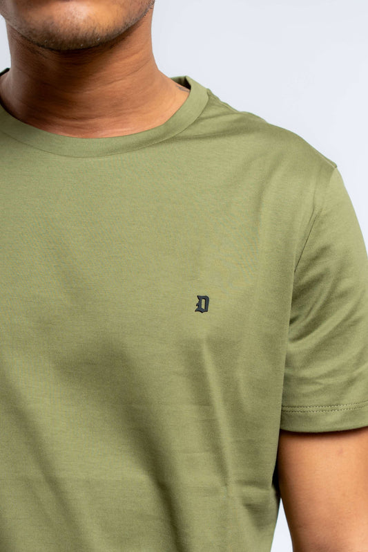 T-shirt Basic in Cotone Verde con Logo