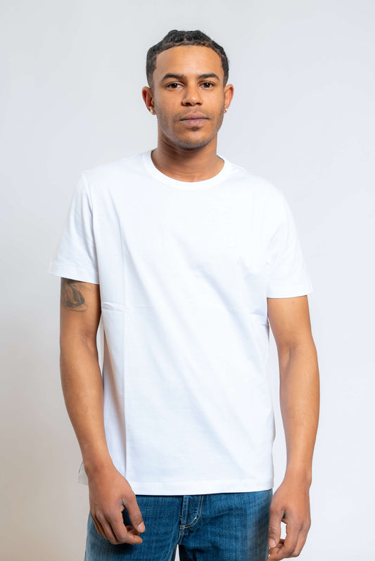 T-shirt Basic in Cotone Bianco con Logo