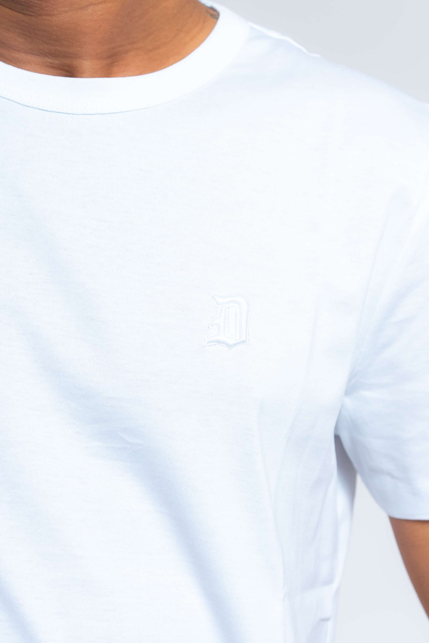 T-shirt Basic in Cotone Bianco con Logo