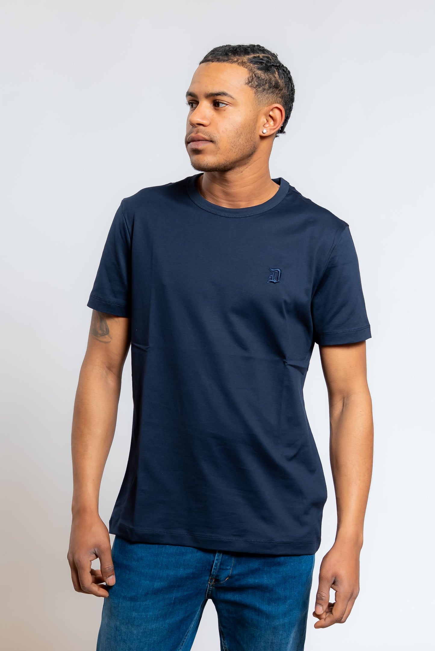 T-shirt Basic in Cotone Blu con Logo