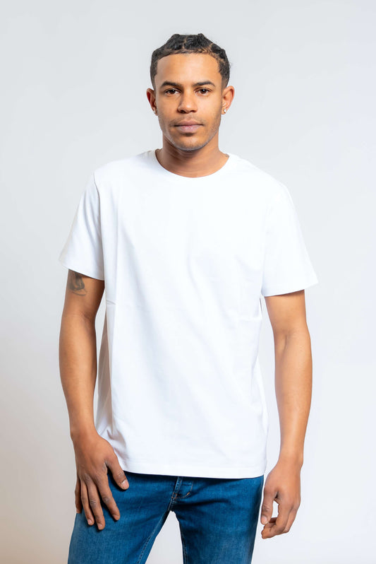 T-shirt Basic in Jersey di Cotone Bianco