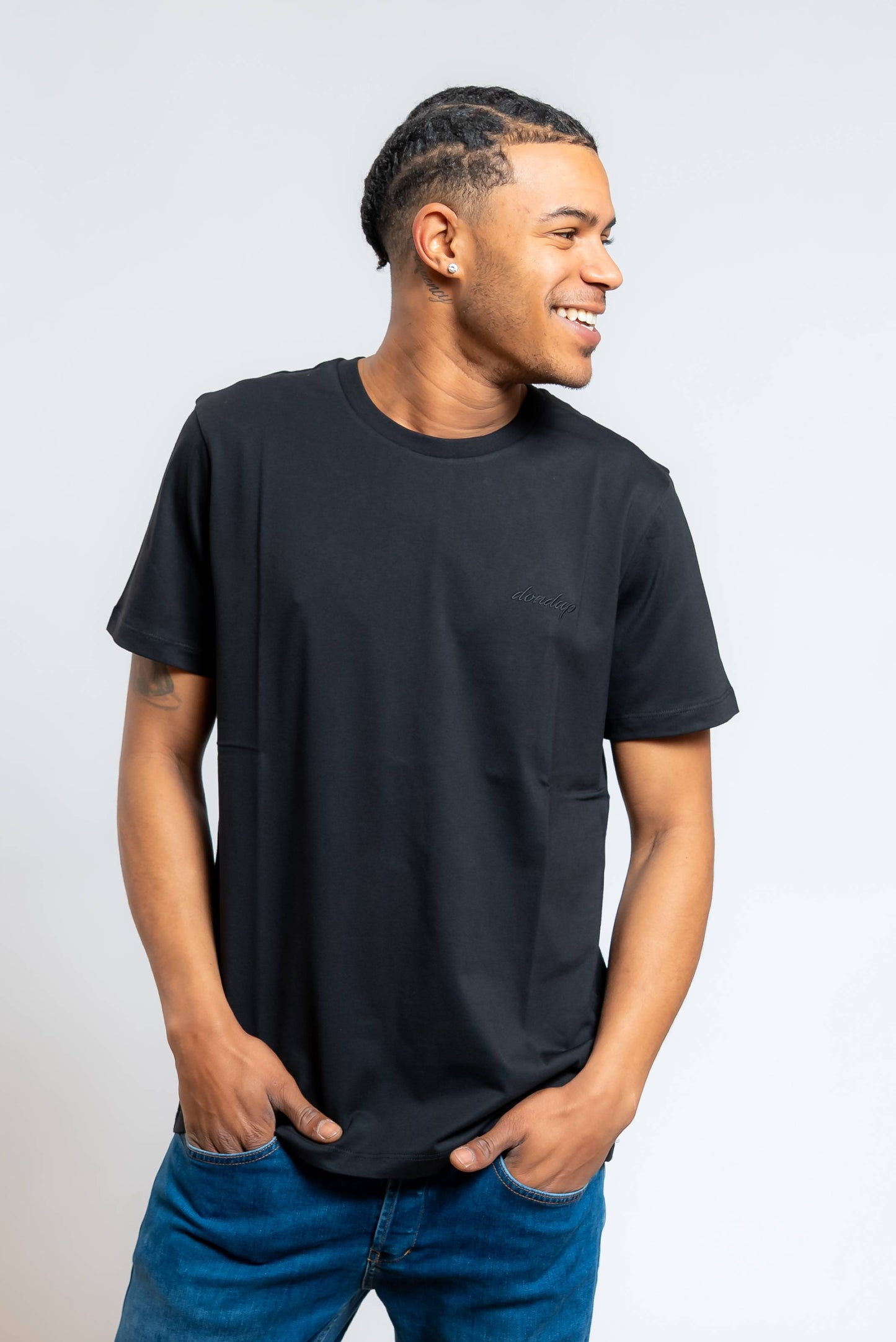 T-shirt Basic in Jersey di Cotone Nero