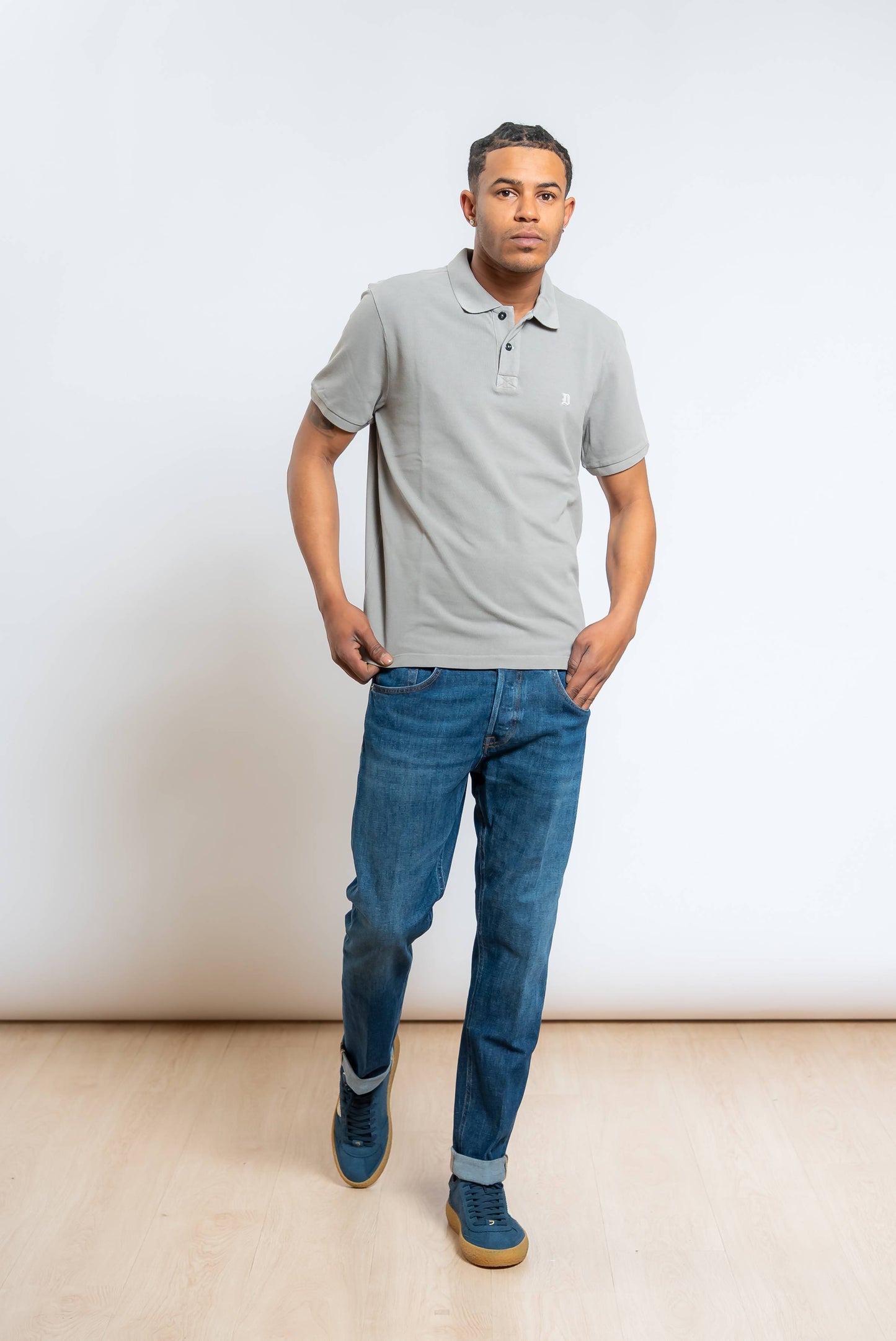 Polo in Piquet Beige con Logo