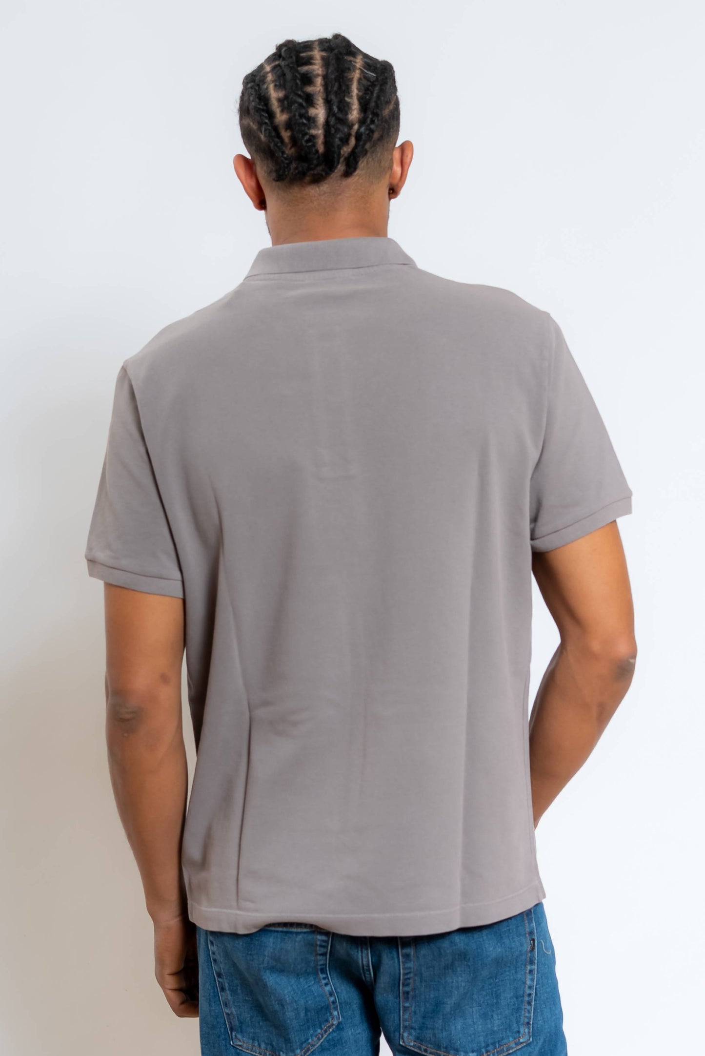 Polo in Piquet Marrone con Logo