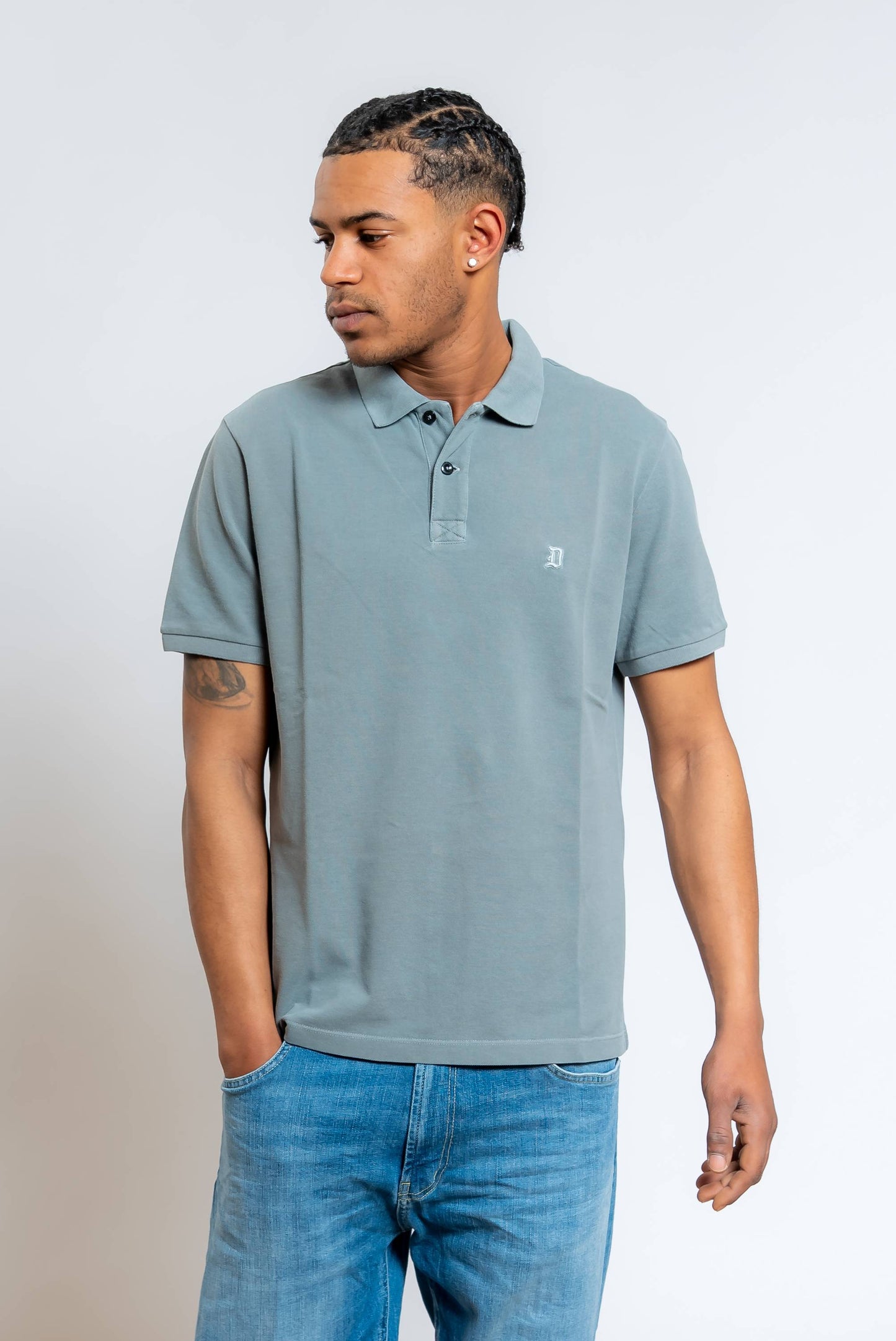 Polo in Piquet Verde con Logo