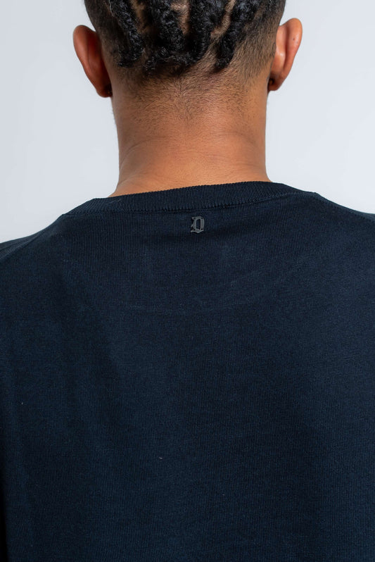 Maglia a Girocollo in Seta e Cotone Blu