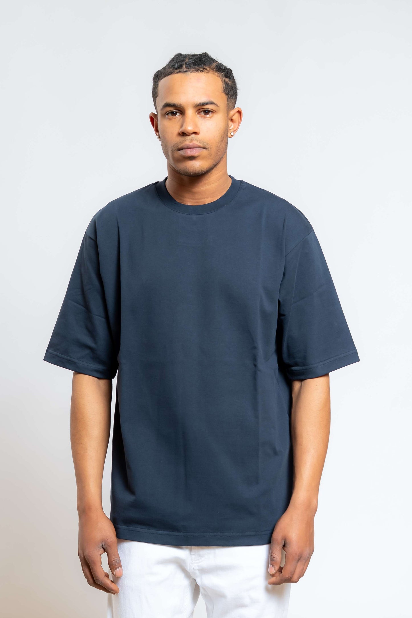 T-shirt Over in Cotone Blu