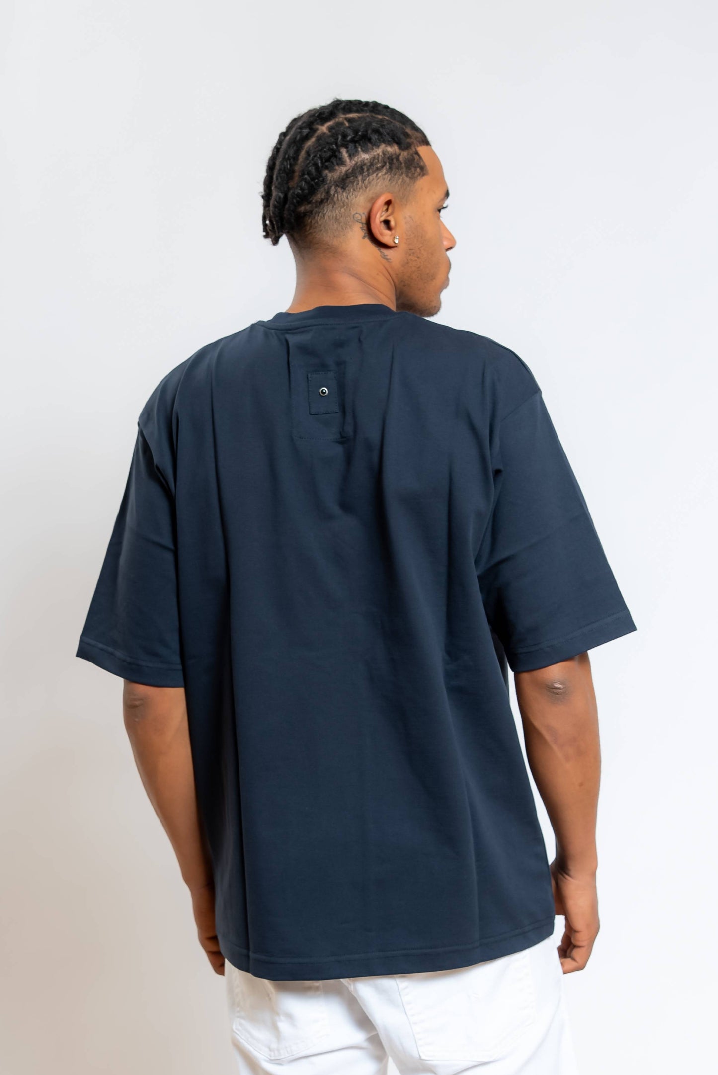 T-shirt Over in Cotone Blu