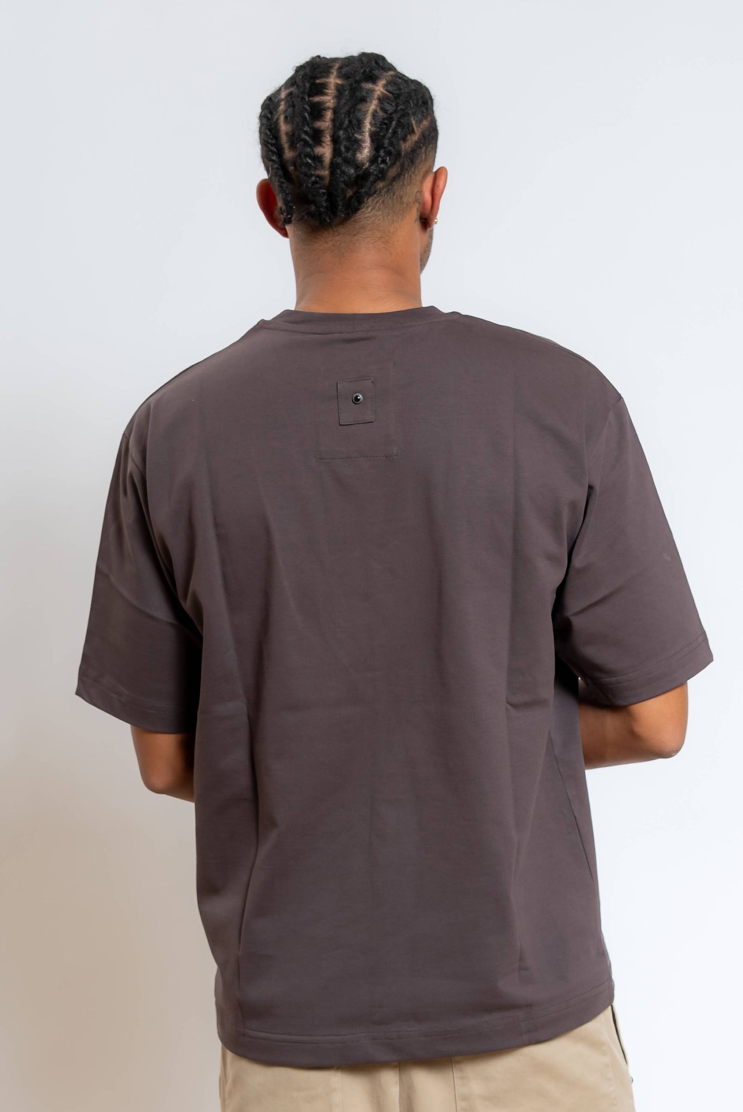 T-shirt Over in Cotone Marrone