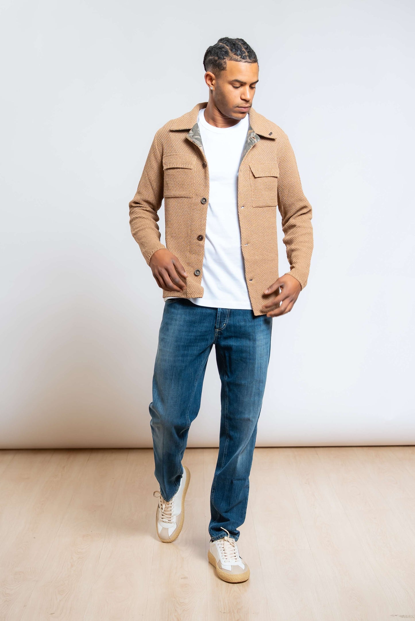 Giacca Jean in Maglia Beige