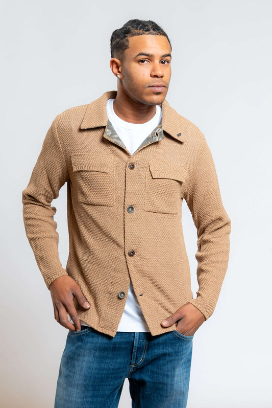 Giacca Jean in Maglia Beige