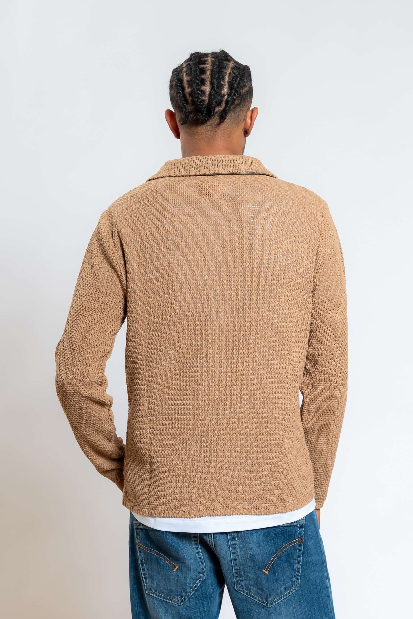 Giacca Jean in Maglia Beige