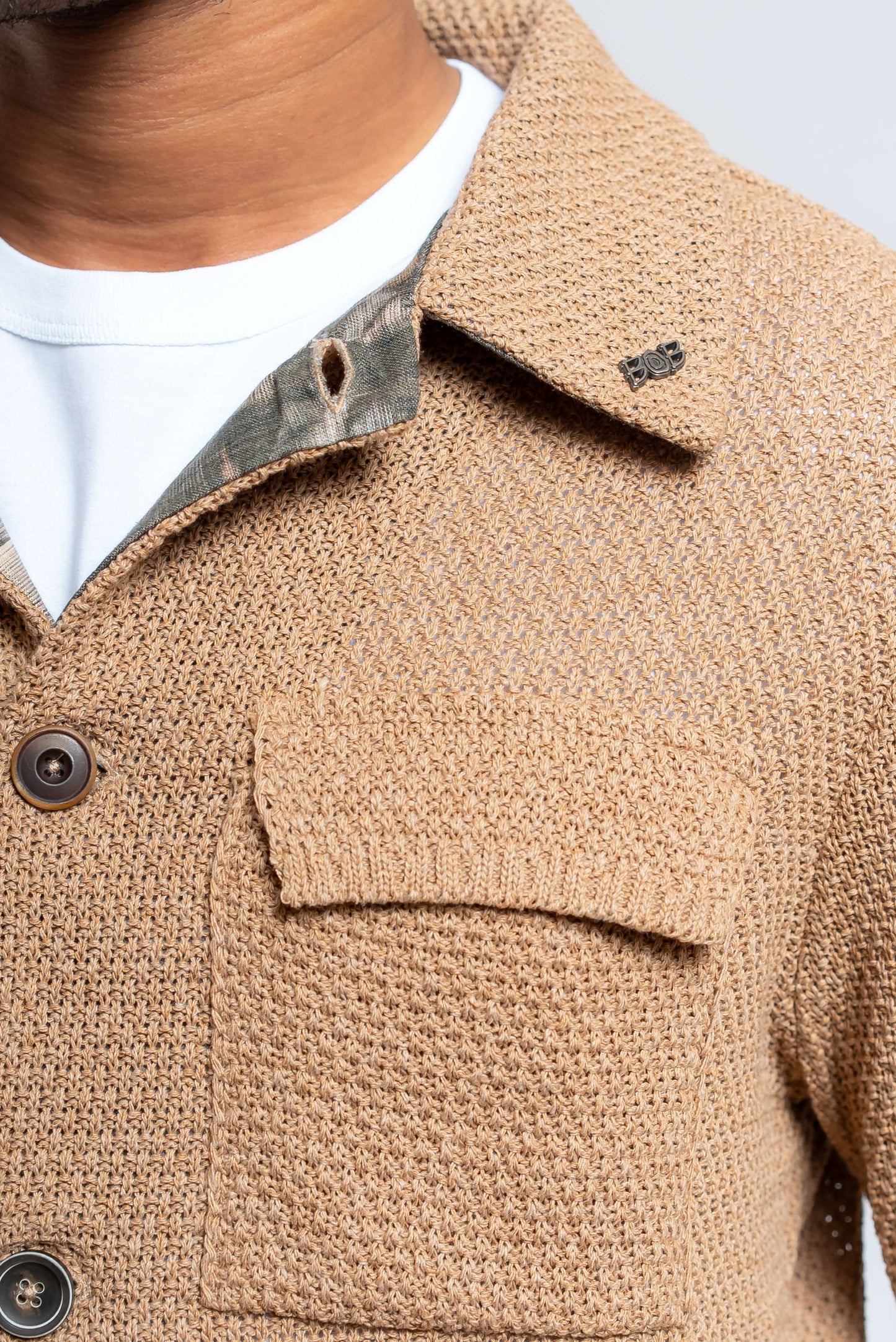 Giacca Jean in Maglia Beige