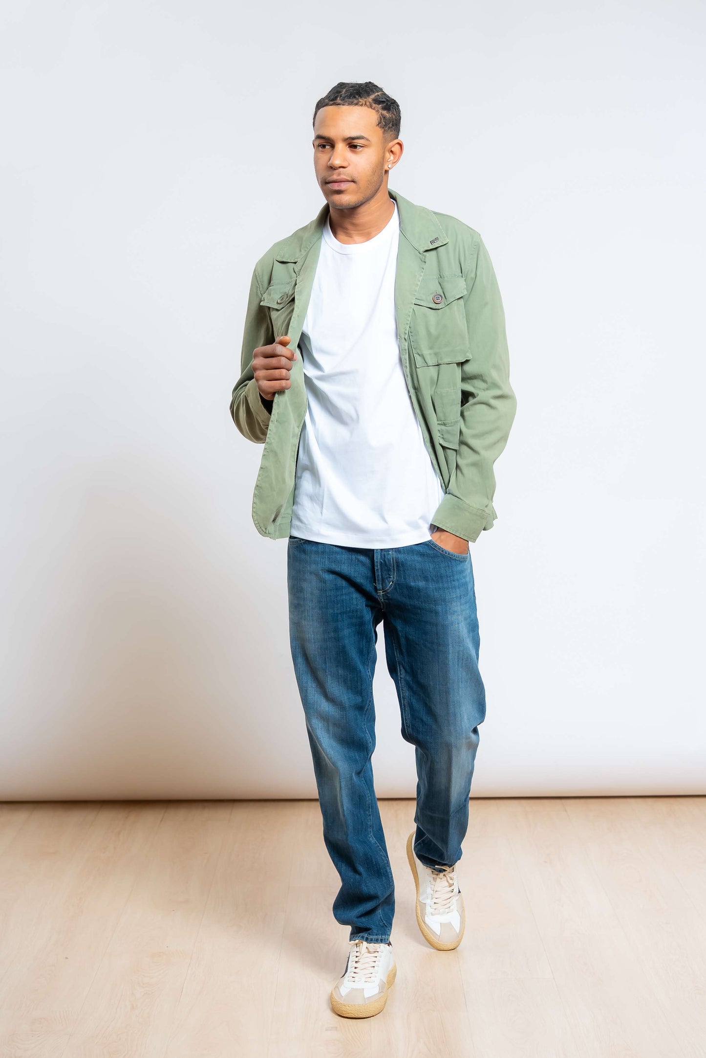 Giacca Camicia Powe in Cotone Verde