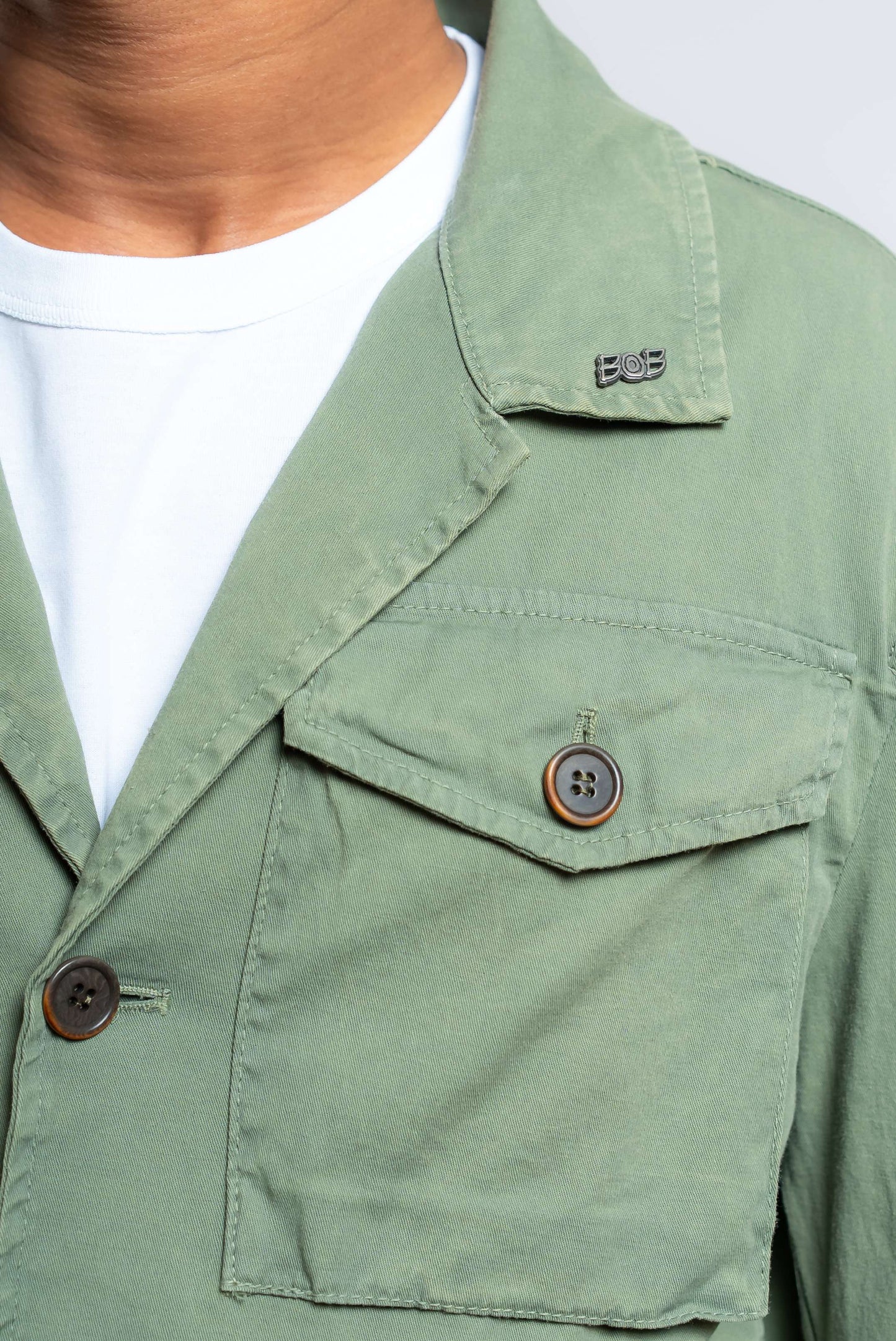 Giacca Camicia Powe in Cotone Verde