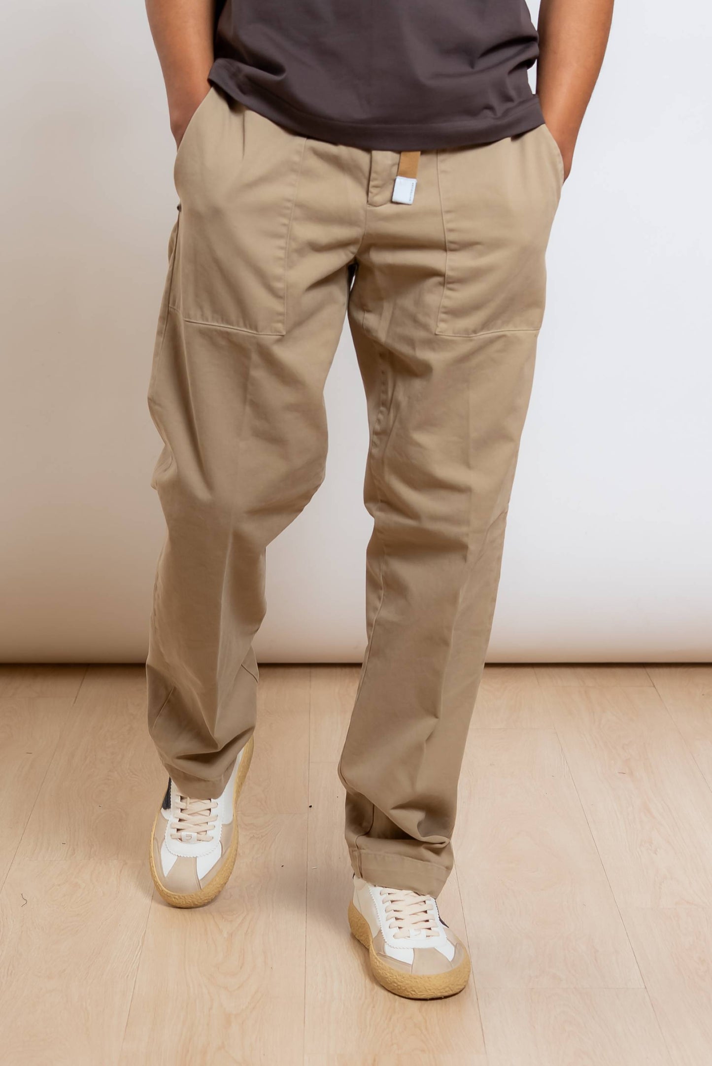 Pantalone Ludo in Cotone Beige Oversize