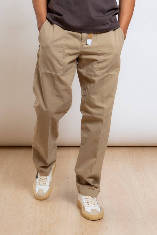 Pantalone Ludo in Cotone Beige Oversize