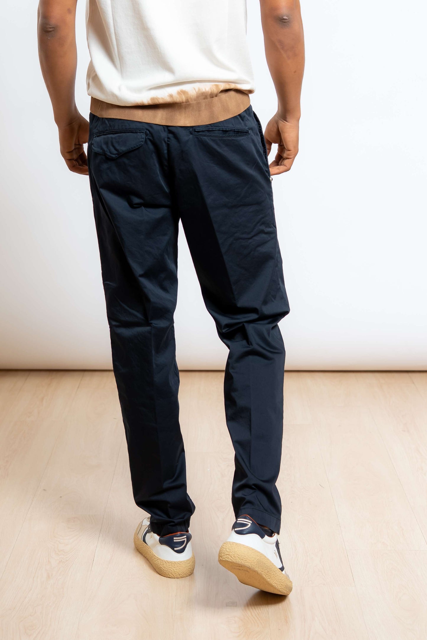 Pantalone Greg in Cotone Pima Blu