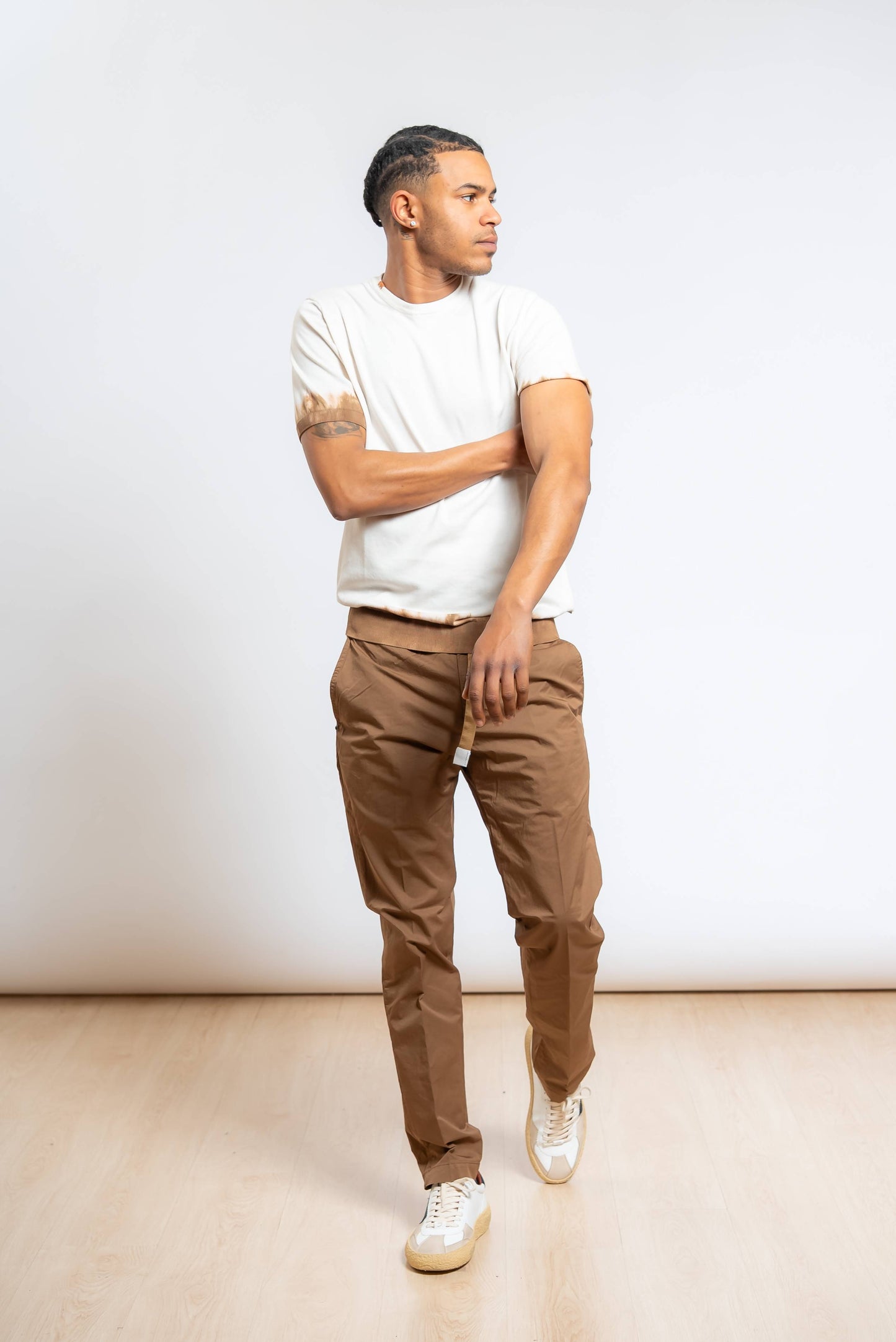 Pantalone Greg in Cotone Stretch Marrone