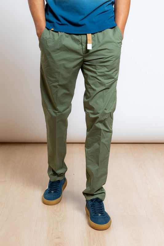 Pantalone Greg in Cotone Stretch Verde