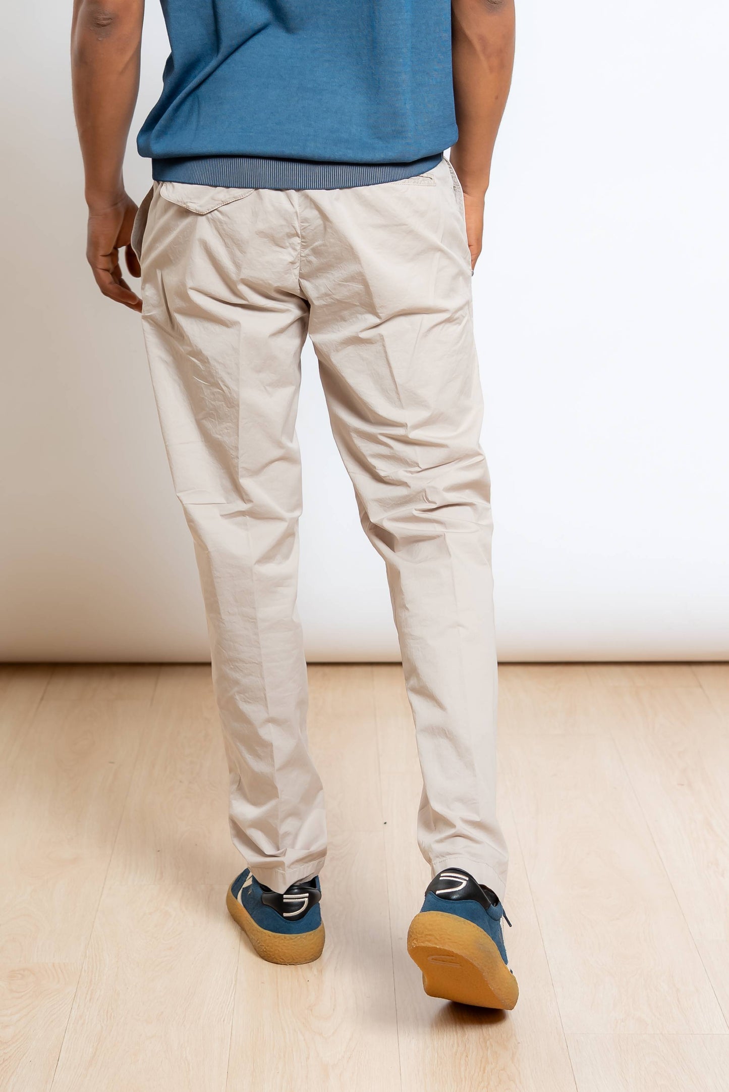 Pantalone Greg in Cotone Stretch Beige Chiaro