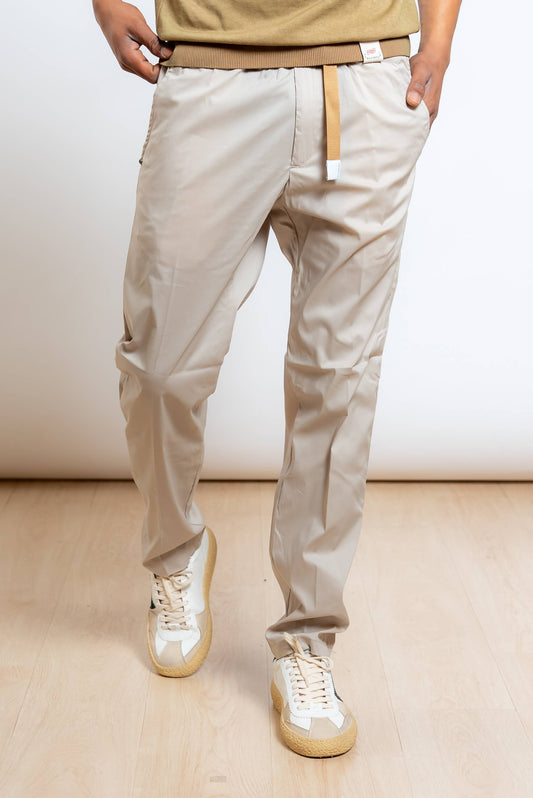Pantalone Greg in Cotone Pima Beige Chiaro