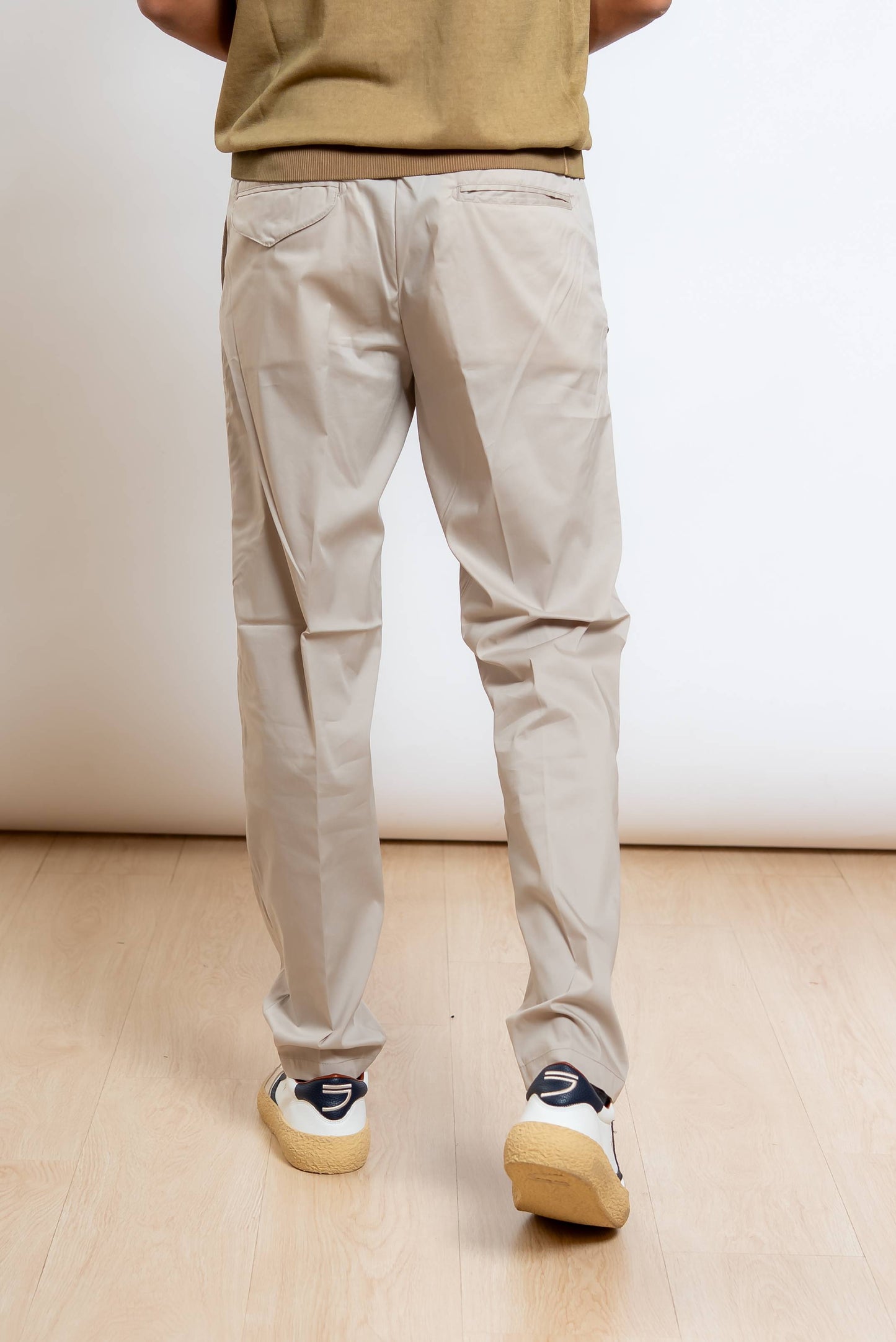 Pantalone Greg in Cotone Pima Beige Chiaro