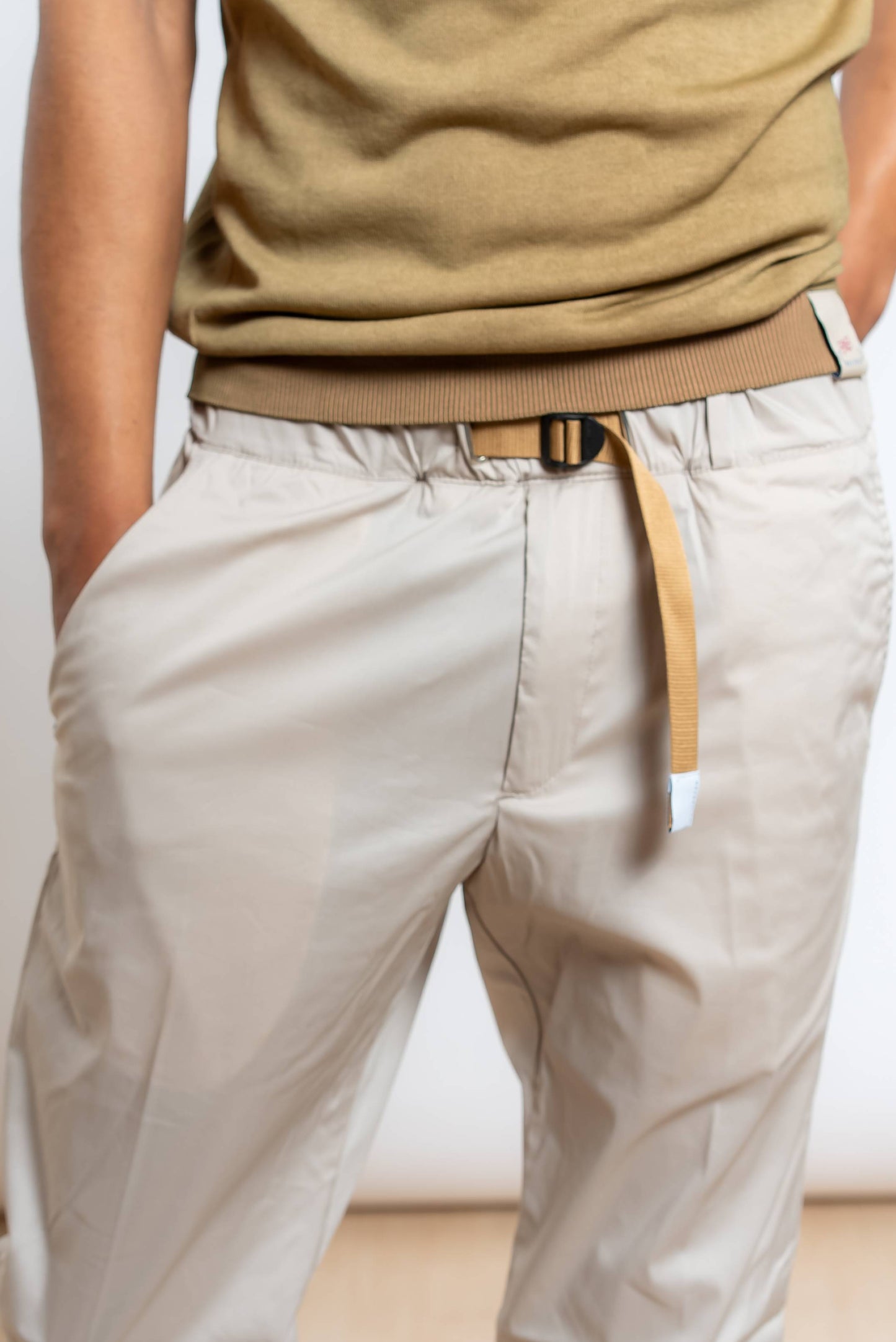 Pantalone Greg in Cotone Pima Beige Chiaro