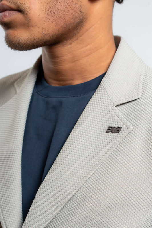 Giacca Golden Monopetto Beige in Mesh