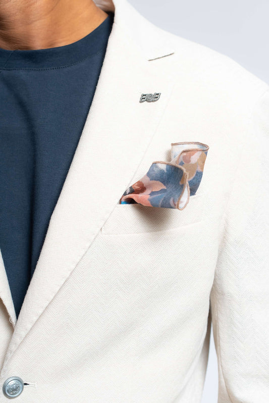 Giacca Lord in Cotone Lavorato Beige