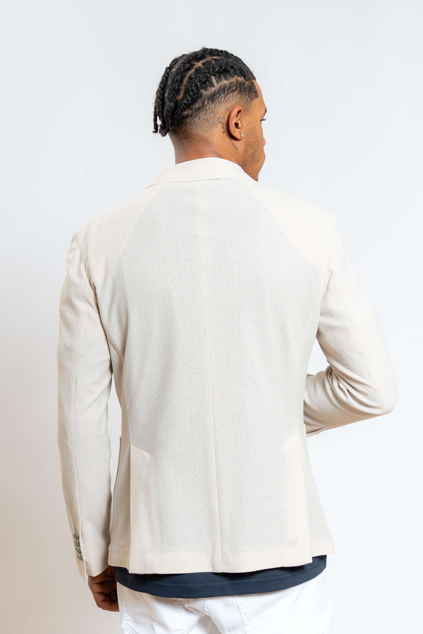 Giacca Lord in Cotone Lavorato Beige