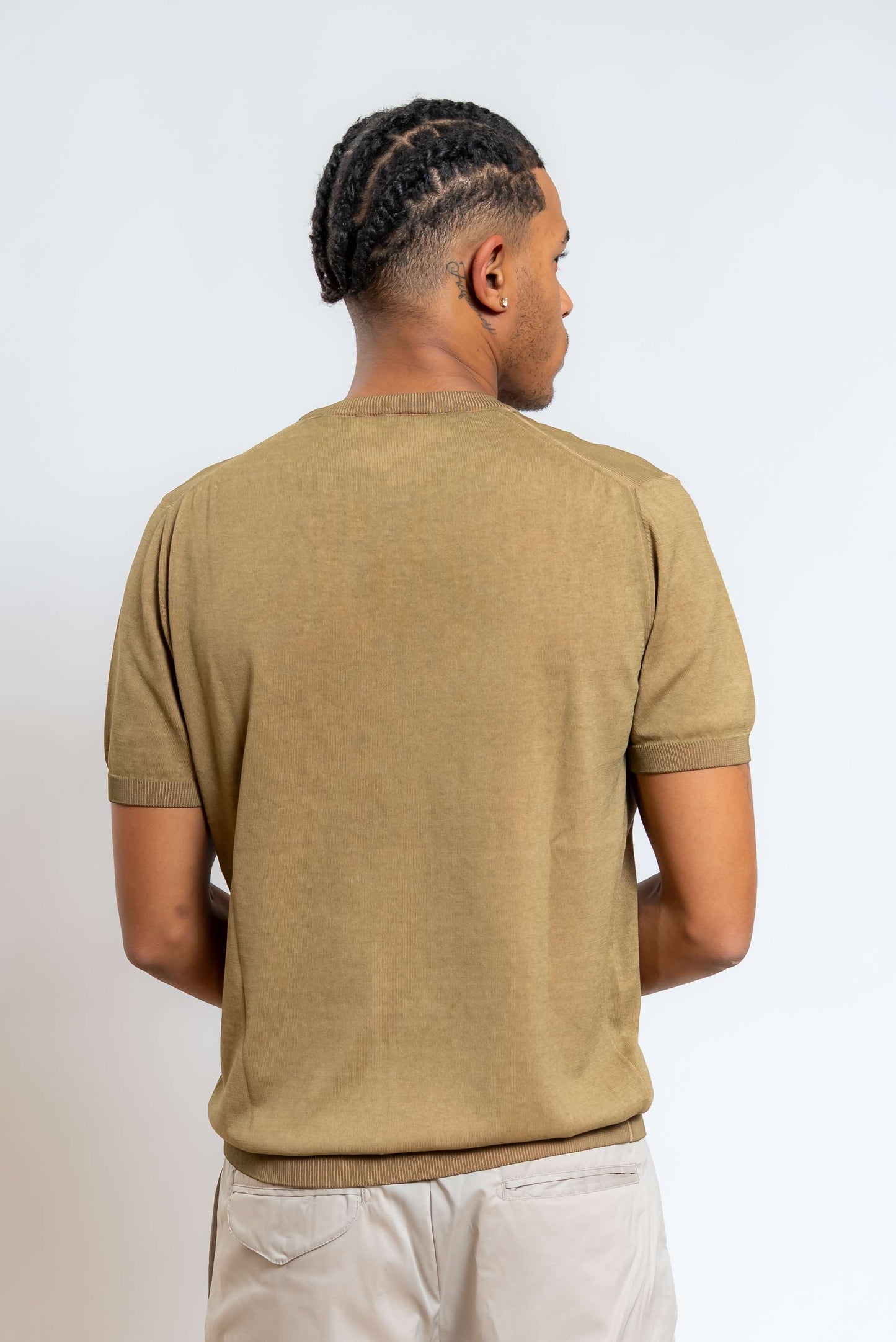 T-shirt Eddy Reversibile in Filo di Cotone Beige